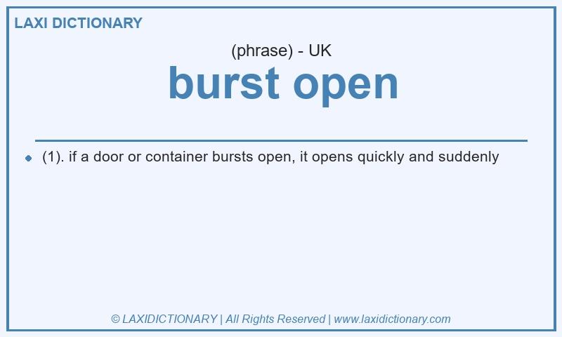 Definition burst open in British English