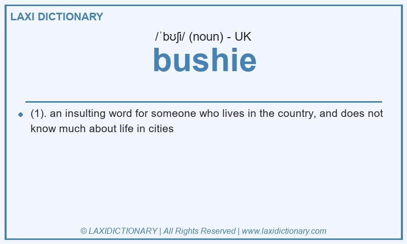 Definition bushie in British English
