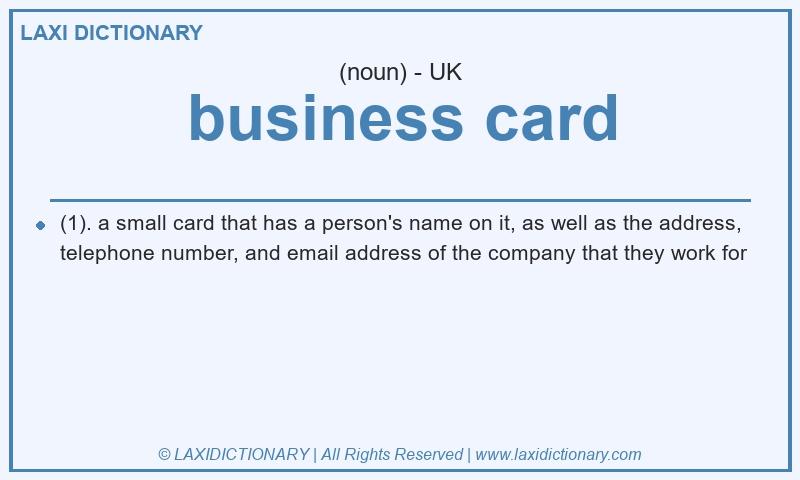 Definition business card in British English
