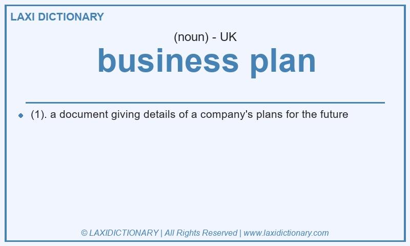 Definition business plan in British English