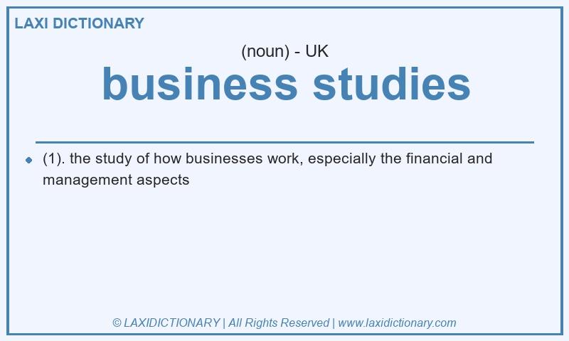 Definition business studies in British English