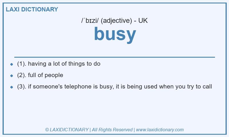 Definition busy in British English