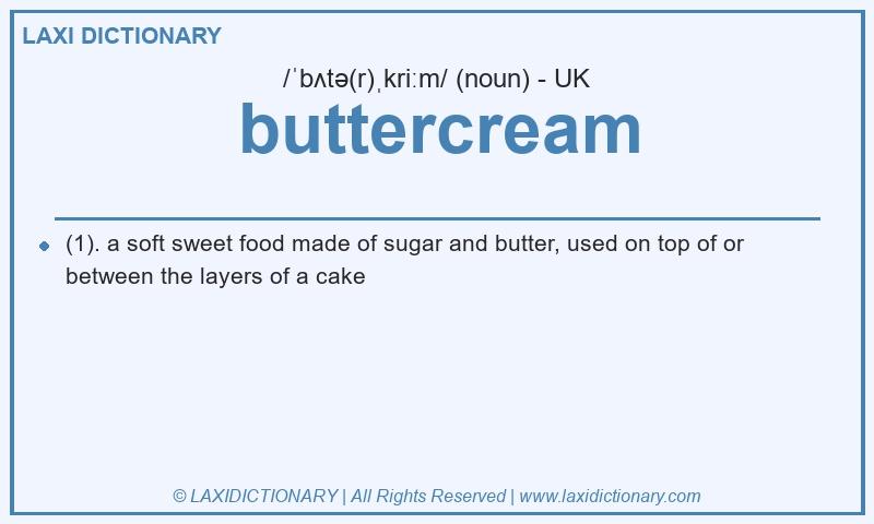 Definition buttercream in British English
