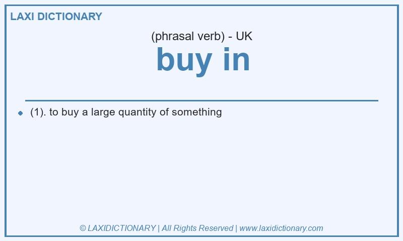 Definition buy in in British English