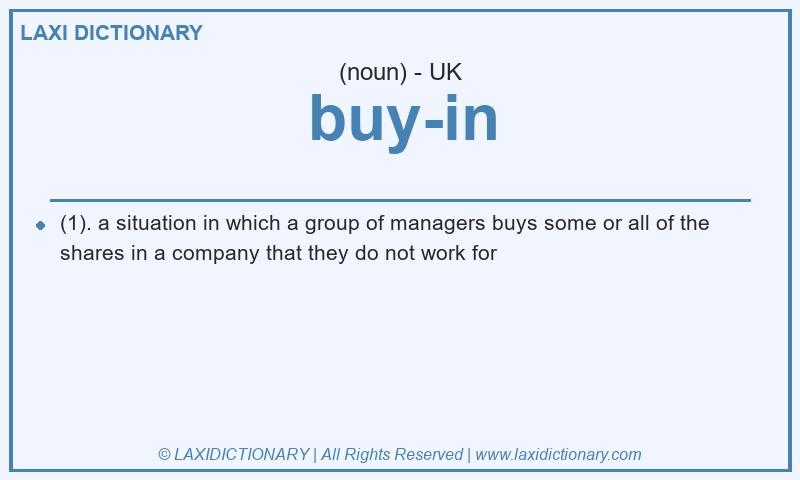 Definition buy-in in British English