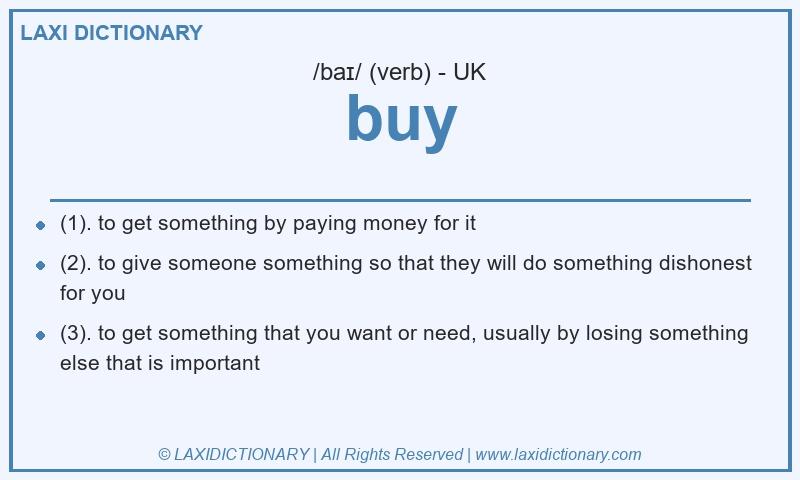 Definition buy in British English