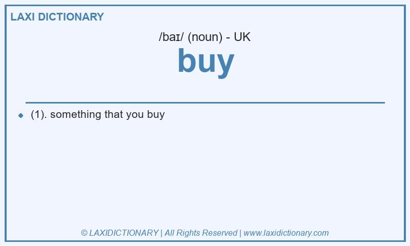 Definition buy in British English