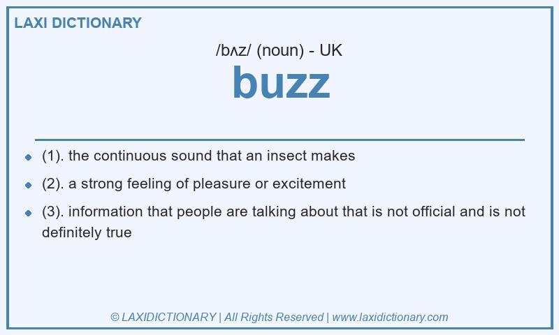 Definition buzz in British English