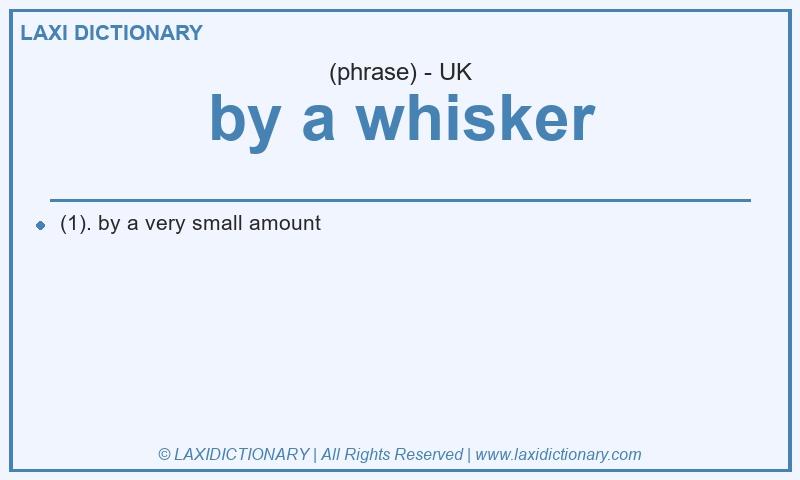 Definition by a whisker in British English