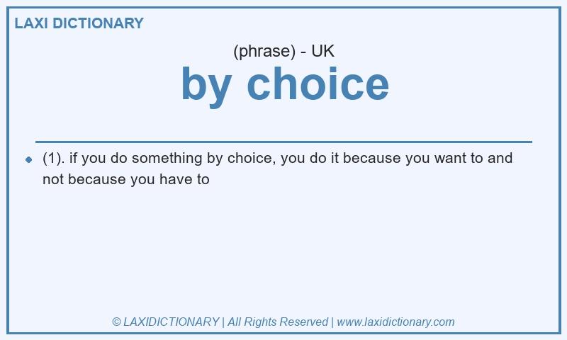 Definition by choice in British English