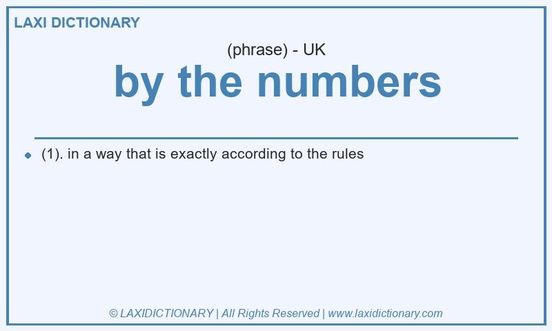 Definition by the numbers in British English