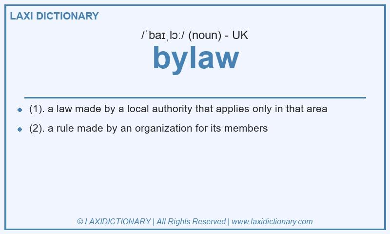 Definition bylaw in British English