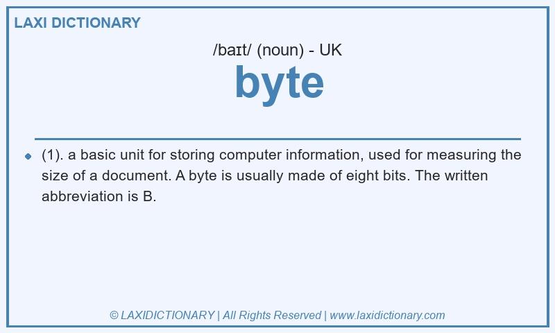 Definition byte in British English