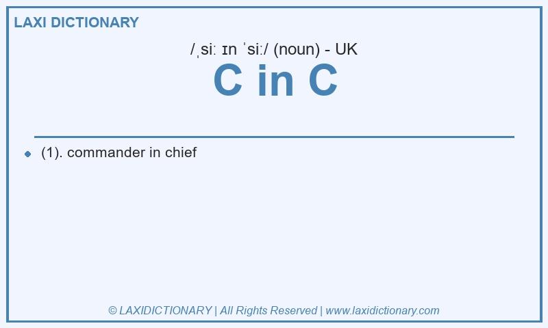 Definition C in C in British English