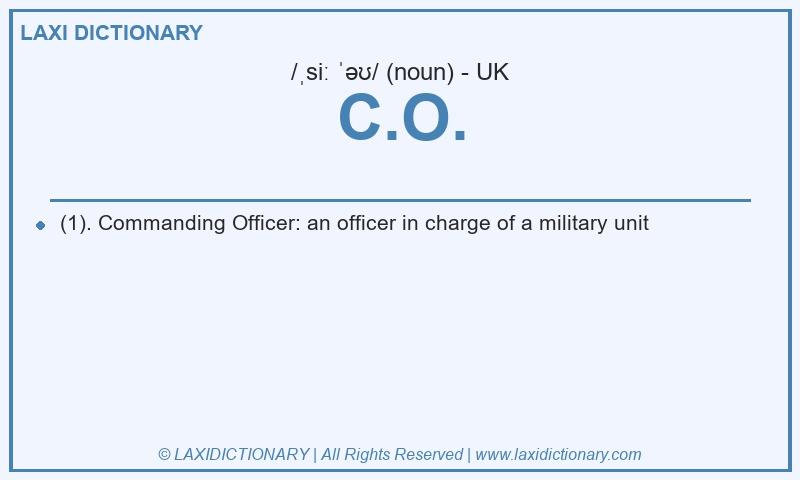Definition C.O. in British English