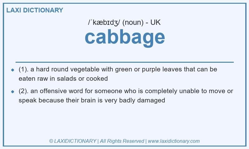 Definition cabbage in British English