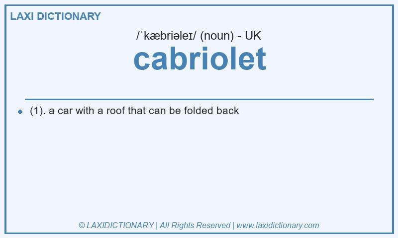 Definition cabriolet in British English