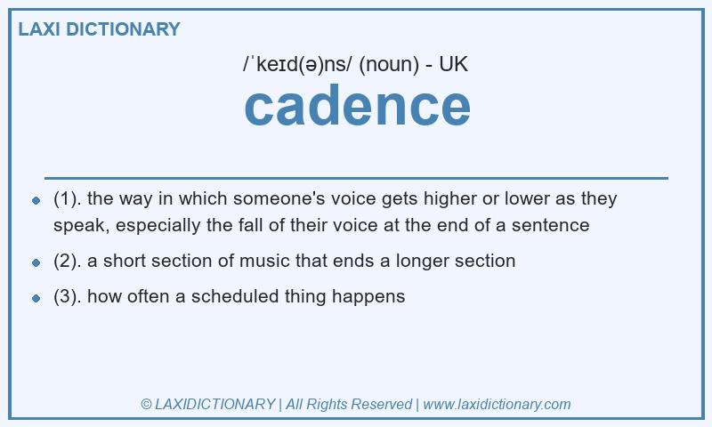 Definition cadence in British English