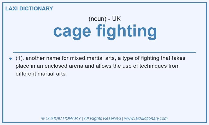 Definition cage fighting in British English