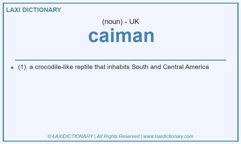 Definition caiman in British English