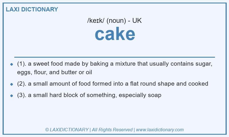 Definition cake in British English