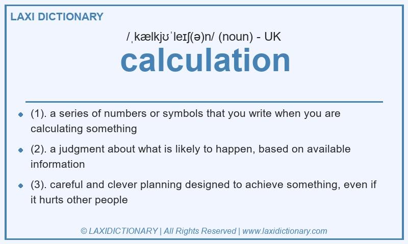 Definition calculation in British English