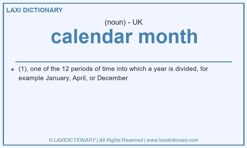 Definition calendar month in British English