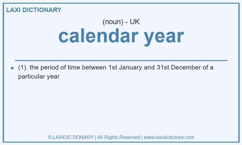 Definition calendar year in British English