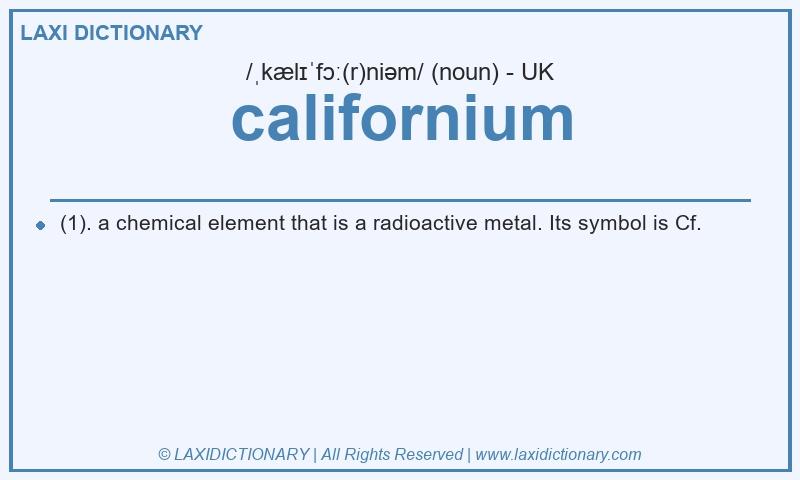 Definition californium in British English