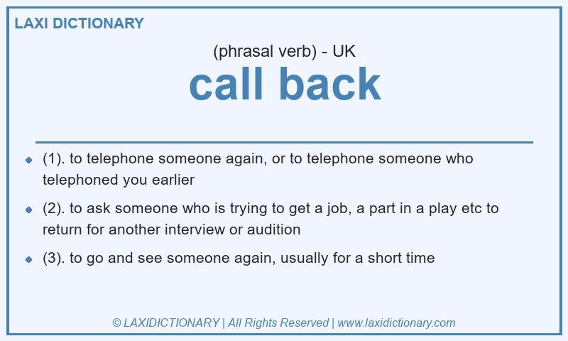 Definition call back in British English