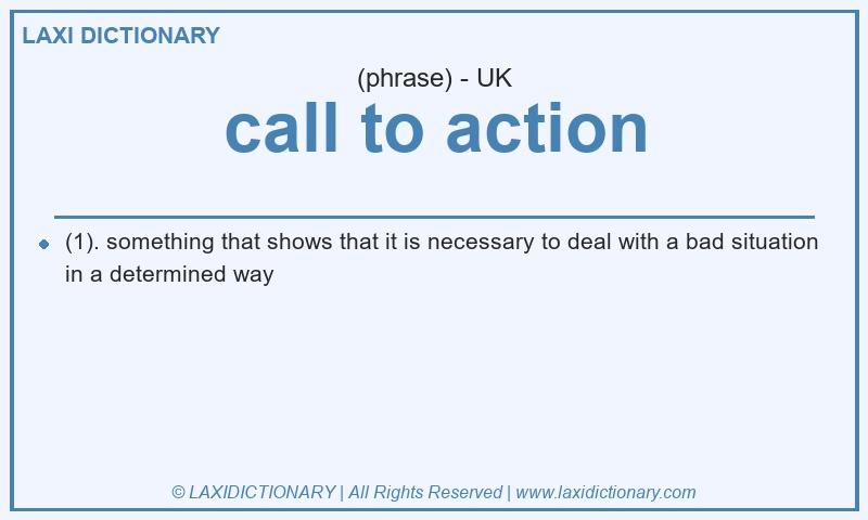 Definition call to action in British English