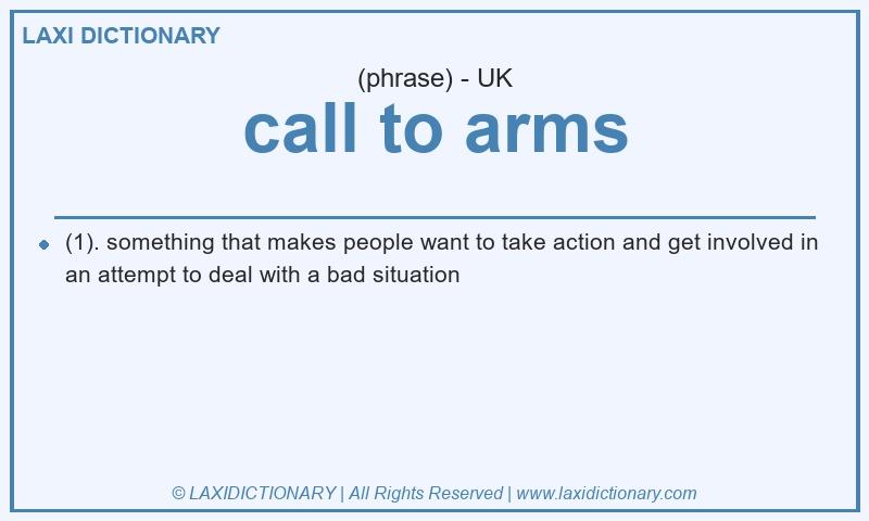 Definition call to arms in British English