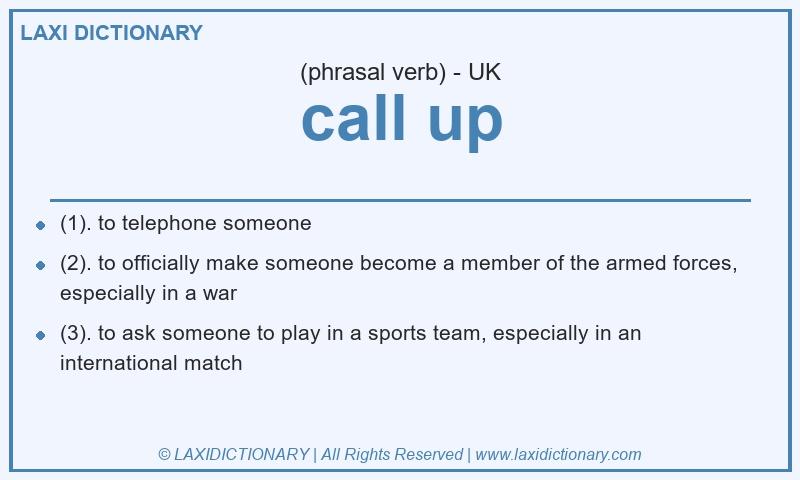 Definition call up in British English