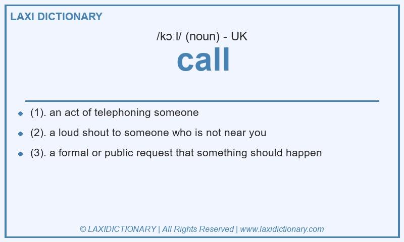 Definition call in British English