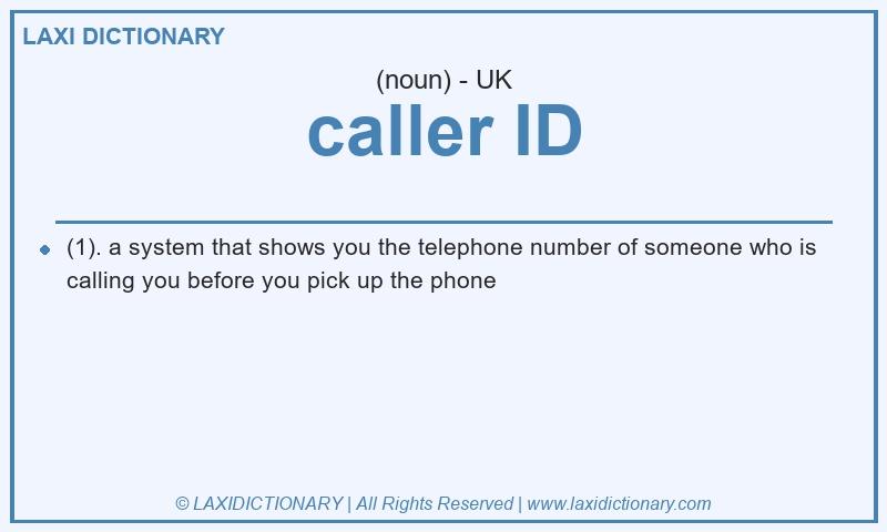 Definition caller ID in British English