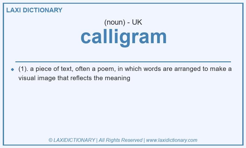 Definition calligram in British English