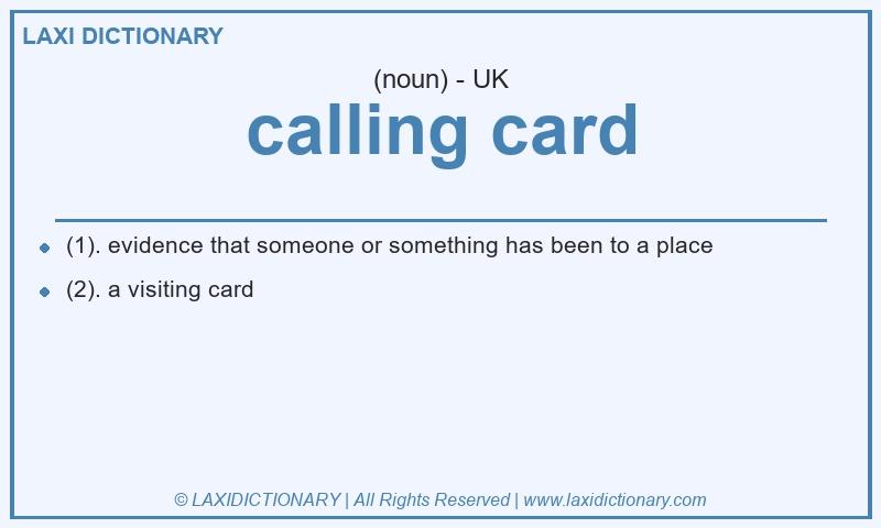 Definition calling card in British English