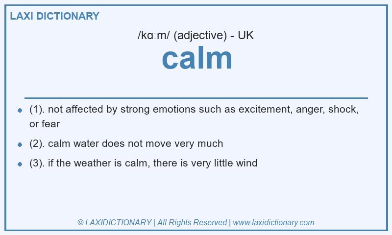 Definition calm in British English