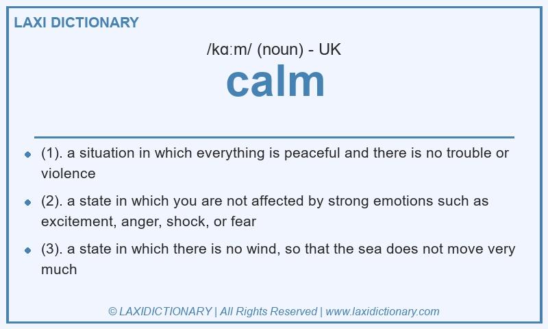 Definition calm in British English