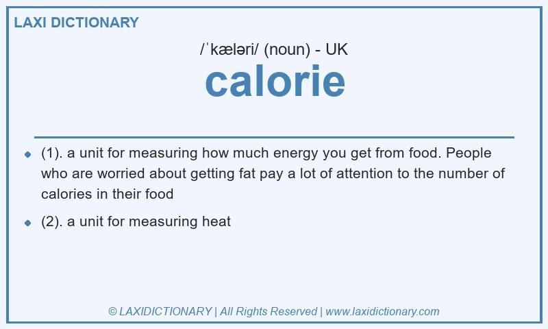 Definition calorie in British English