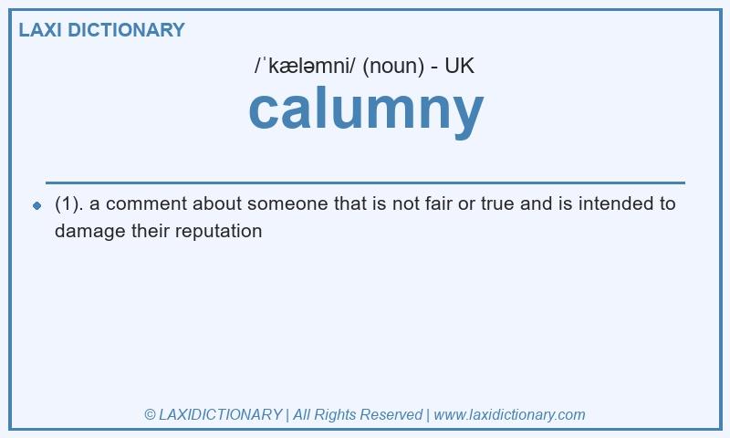Definition calumny in British English