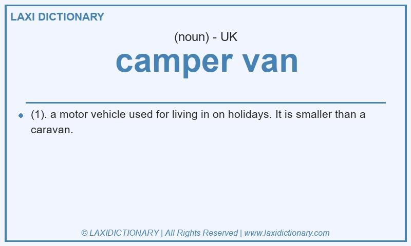 Definition camper van in British English