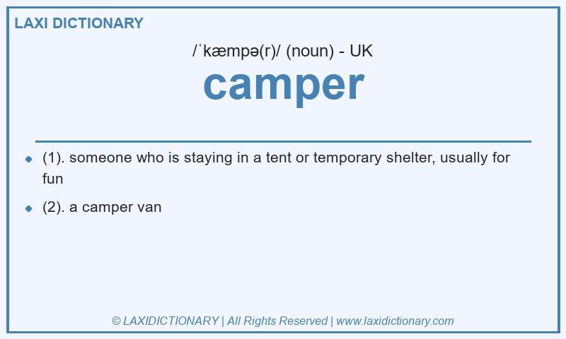 Definition camper in British English