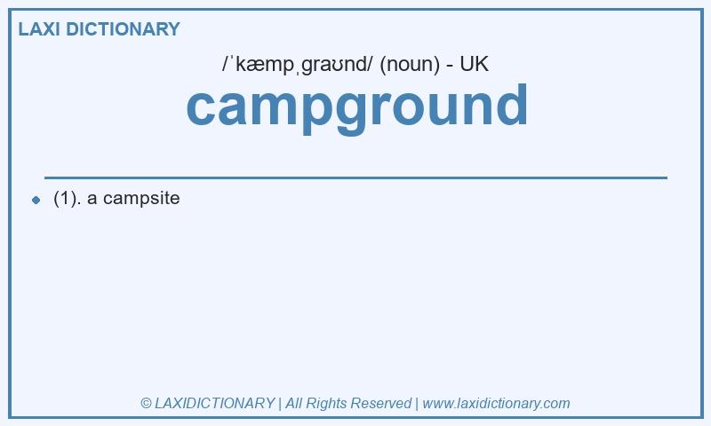 Definition campground in British English