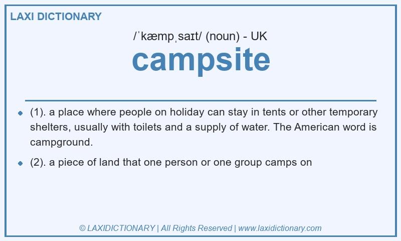 Definition campsite in British English