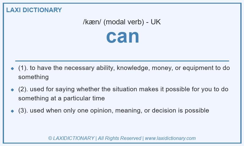 Definition can in British English