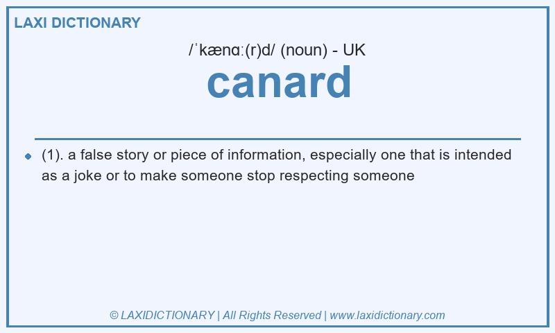 Definition canard in British English