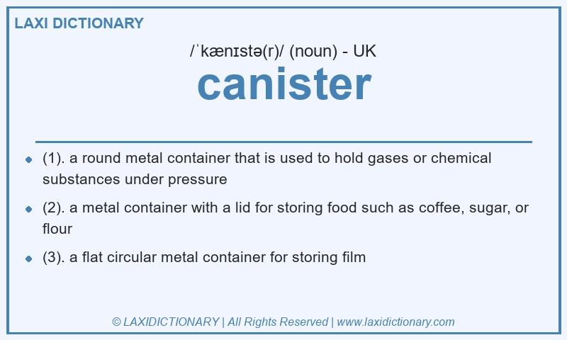 Definition canister in British English