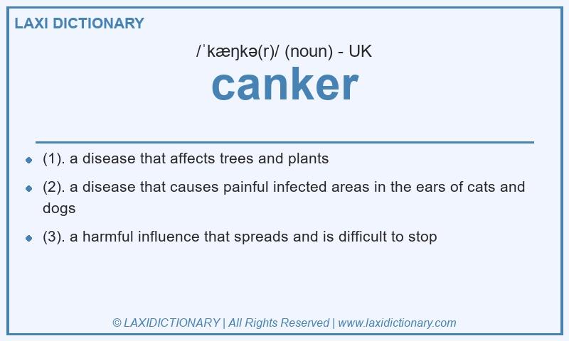 Definition canker in British English