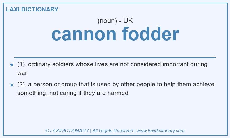 Definition cannon fodder in British English